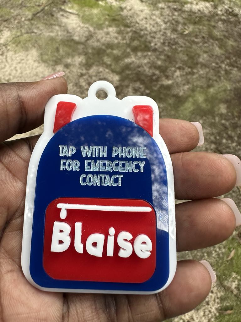 Emergency Contact Backpack Tag NFC Keychain