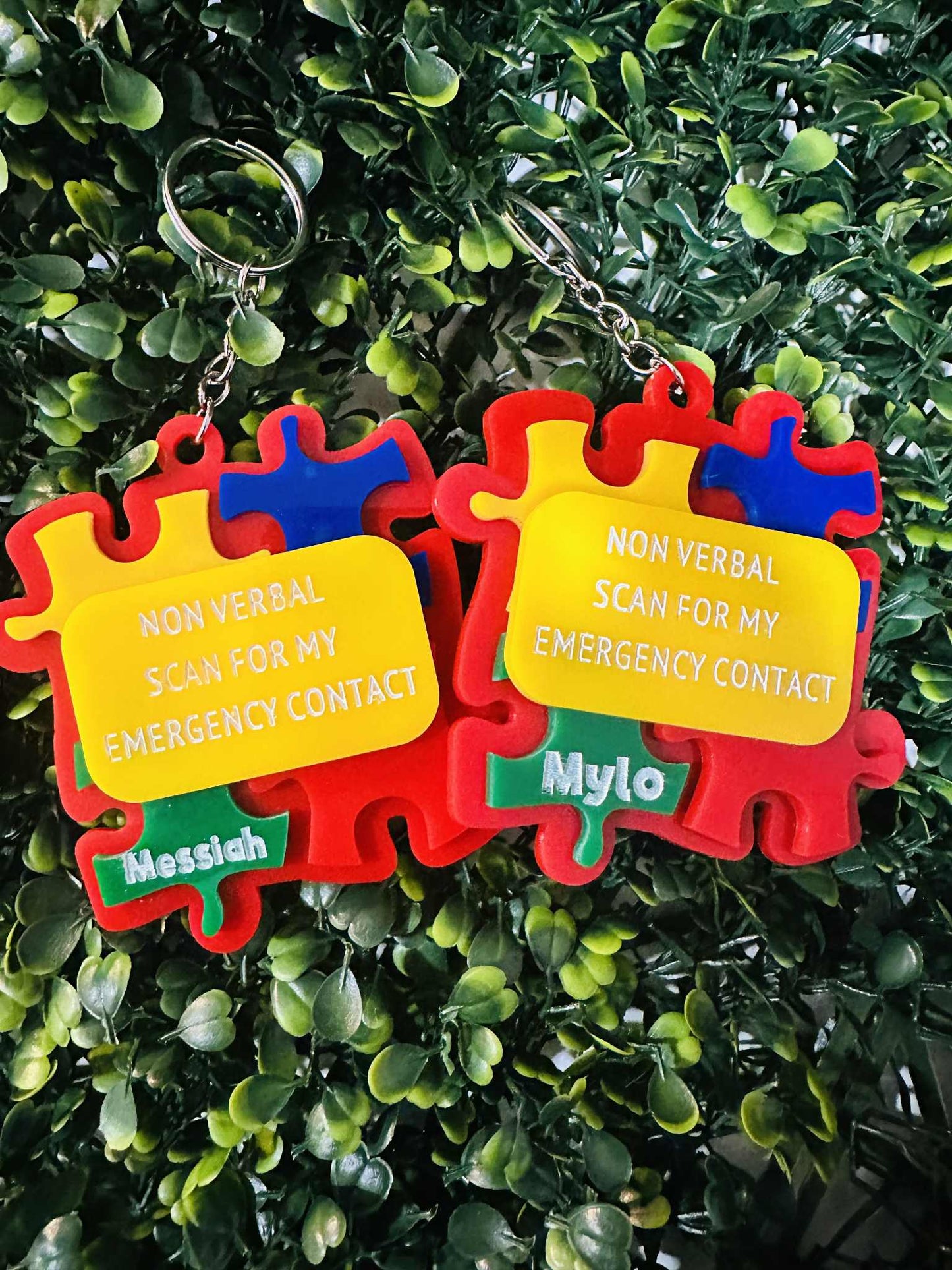 Autism Emergency Contact Keychain