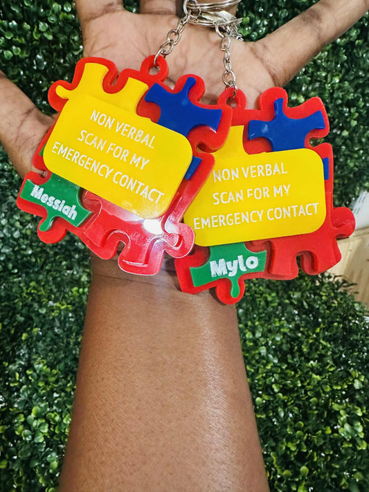 Autism Emergency Contact Keychain