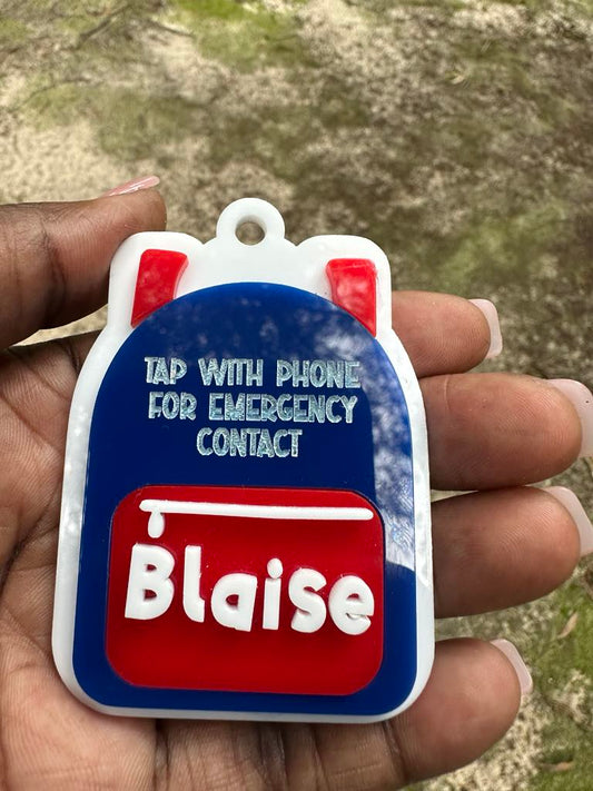 Emergency Contact Backpack Tag NFC Keychain