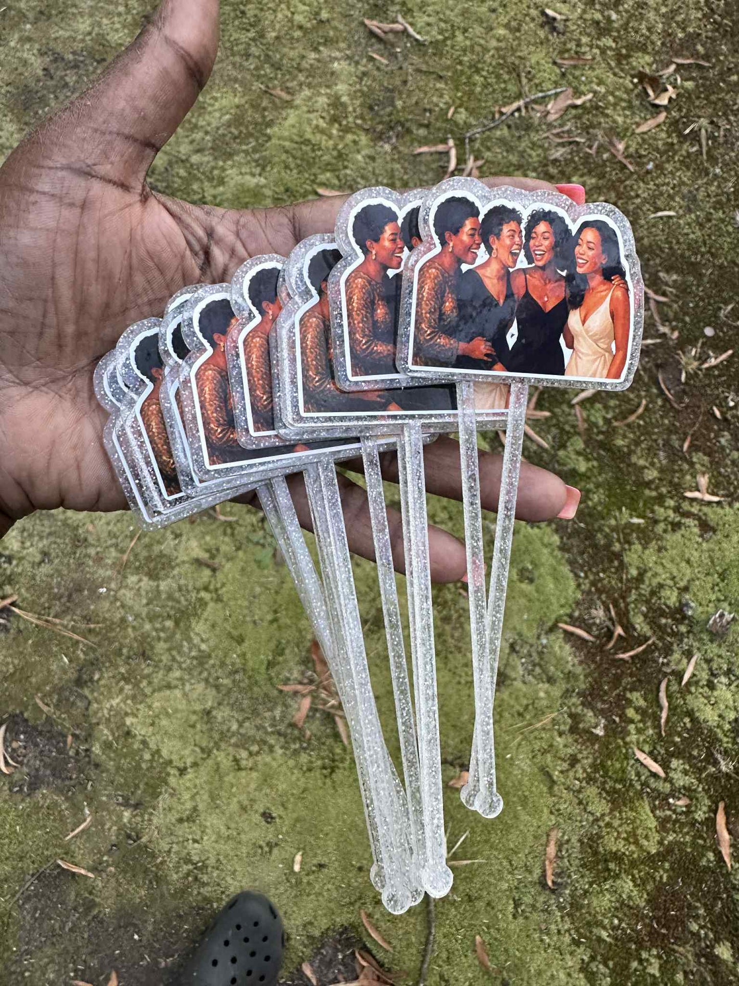 Drink Stirrers Personalized with Face (Set 12)
