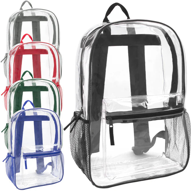 Custom Clear Backpack 17'' (Monogram Name On Sleeve)