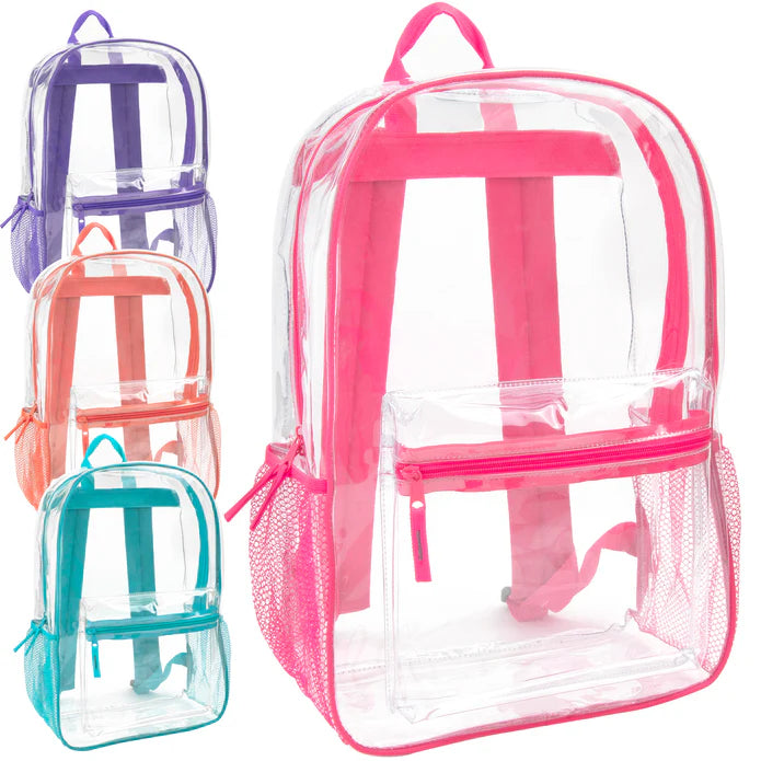 Custom Clear Backpack 17'' (Monogram Name On Sleeve)